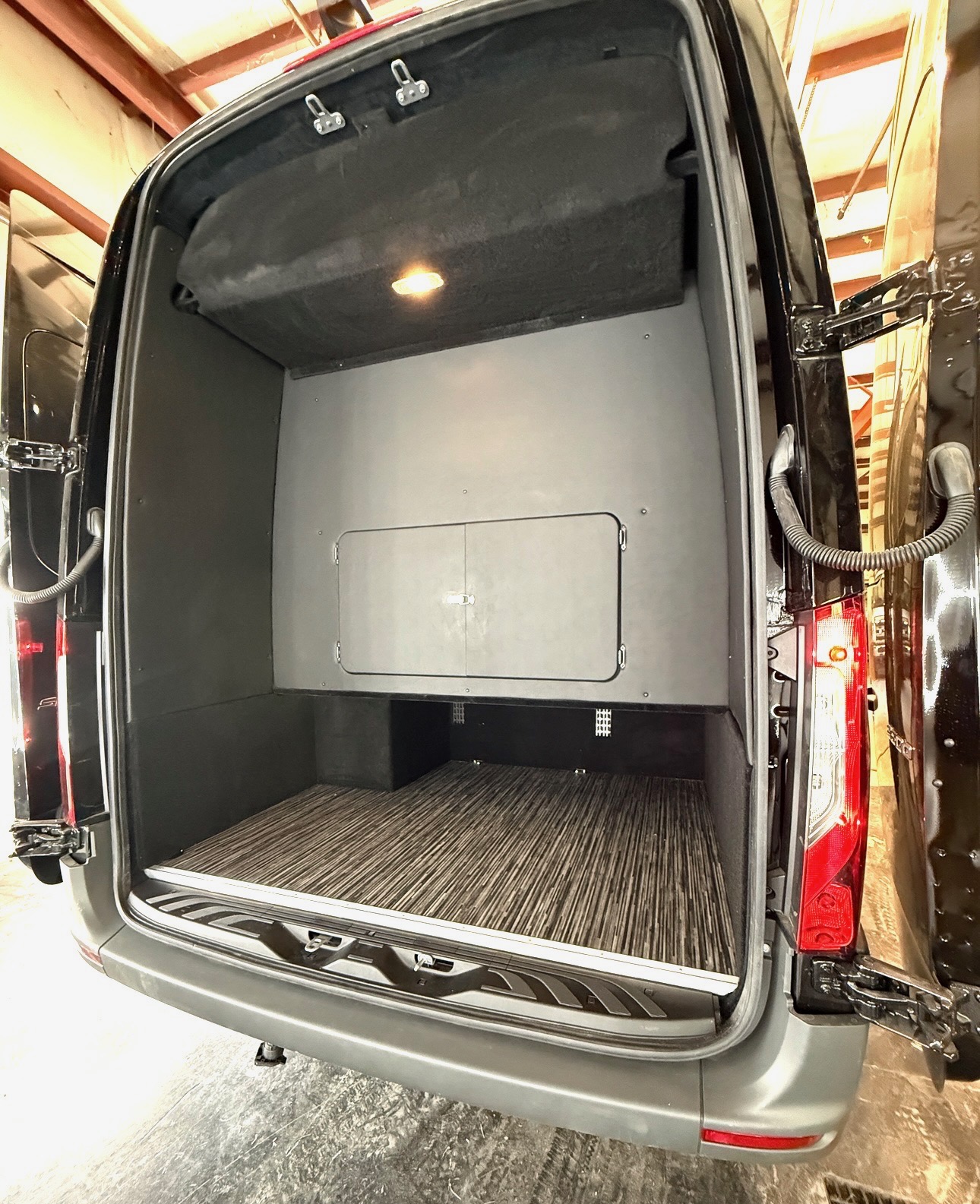 Luggage bay of the luxury Sprinter van